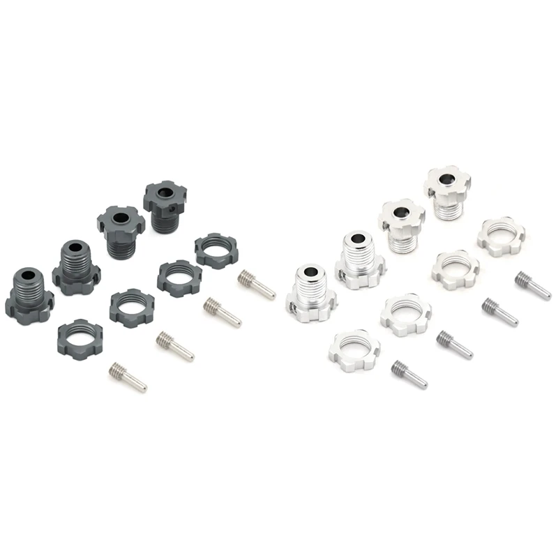 

8 шт. 17 мм шестигранные гайки, разрезные ступицы колеса 5353X для RC Traxxas 1/10, фото вершины, 4 шт., серебристые и 4 шт. титана