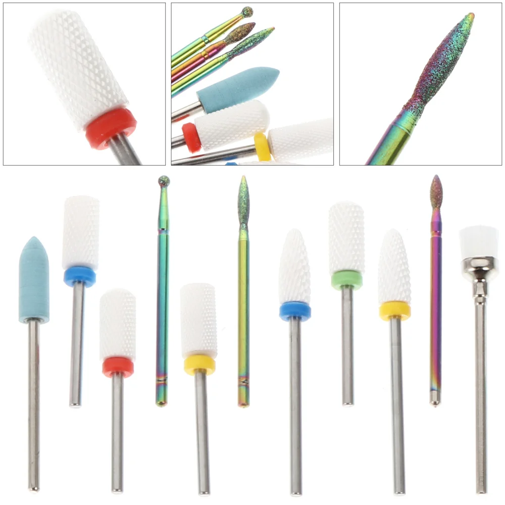 

11pcs Nail Polishing Grinder Manicure Grinding Head Nail Polishing Machine Tools