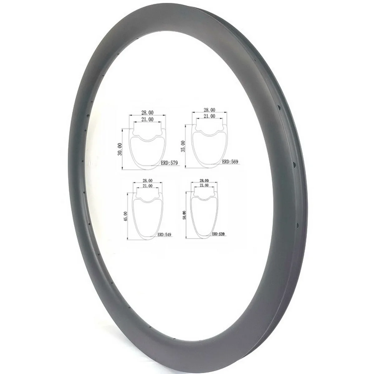 

700c High Power Carbon Road Bike Rims 28mm Width Tubeless Disc Brake 30mm 35mm 40mm 45mm 50mm 55mm Profile Bicycle Parts
