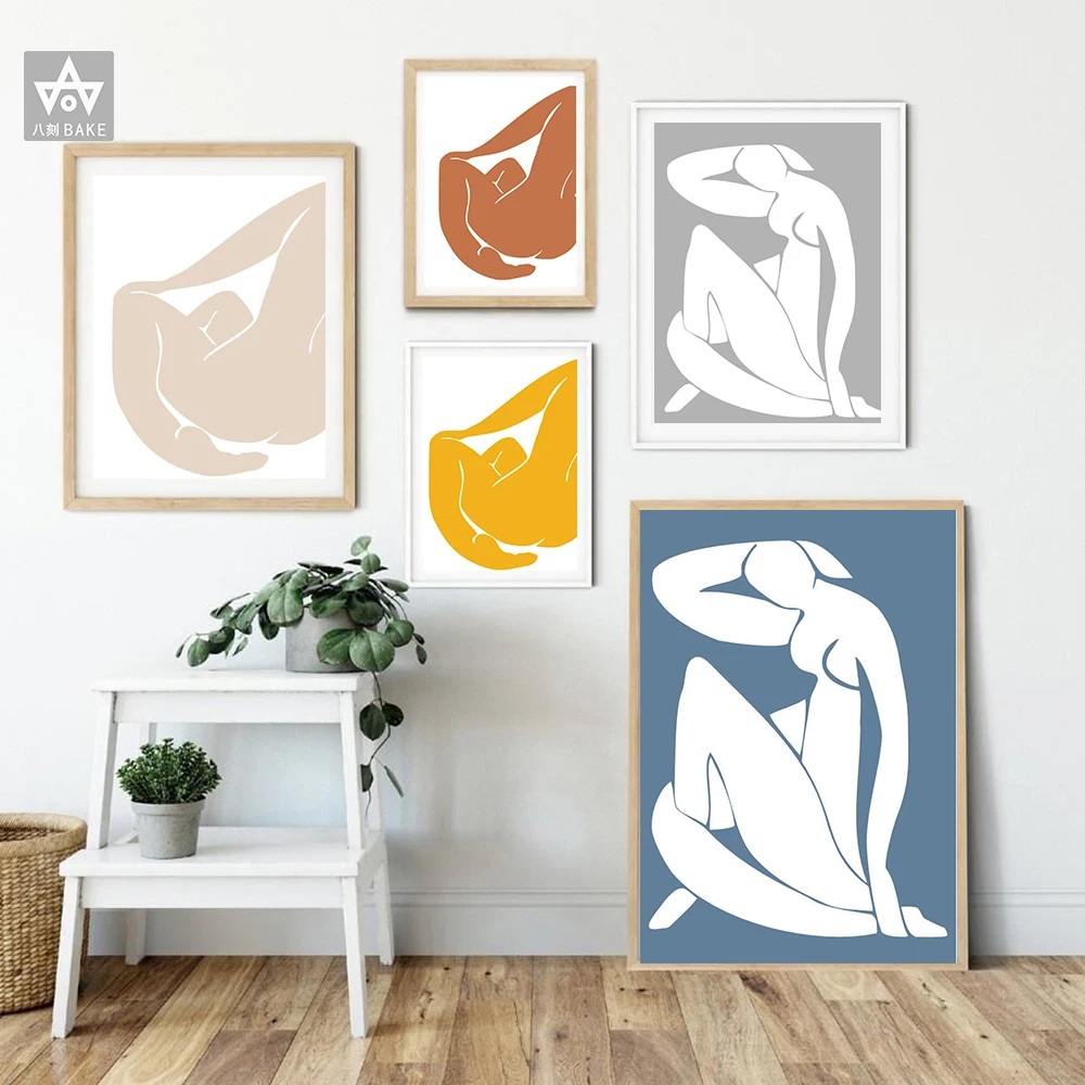 

French Painter Abstract Painting Minimal Illustration Wall Art Canvas Prints Vintage Poster Colourful Woman Body Wall Pictures