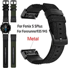 Ремешки для умных часов Garmin Fenix 6 Pro 5 5 PlusForerunner 935 945, нейлоновые, кожаные, 22 мм