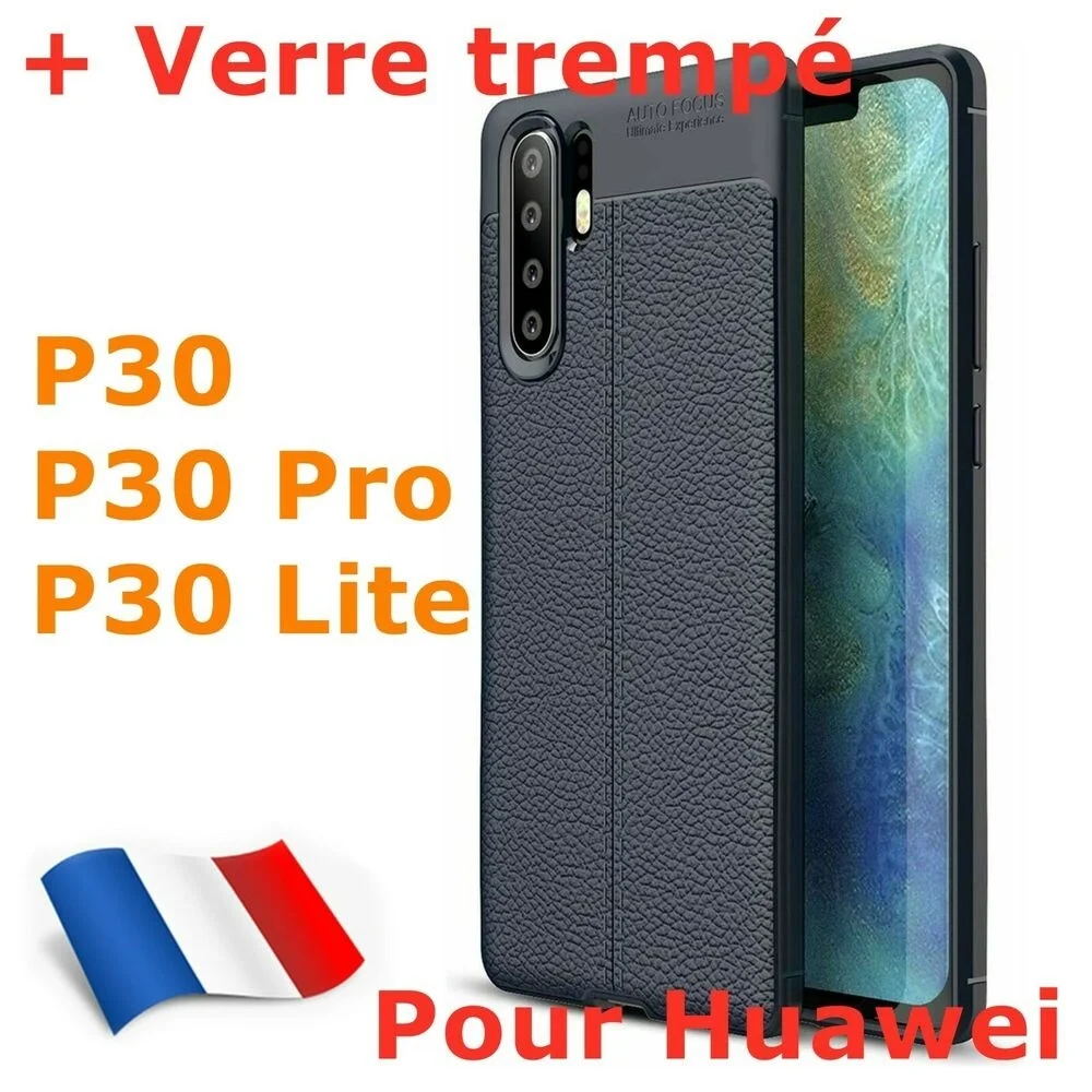 

Coque Renforcé For Huawei P30 Lite P30 Pro Ultra Mince Silicone + Verre trempé