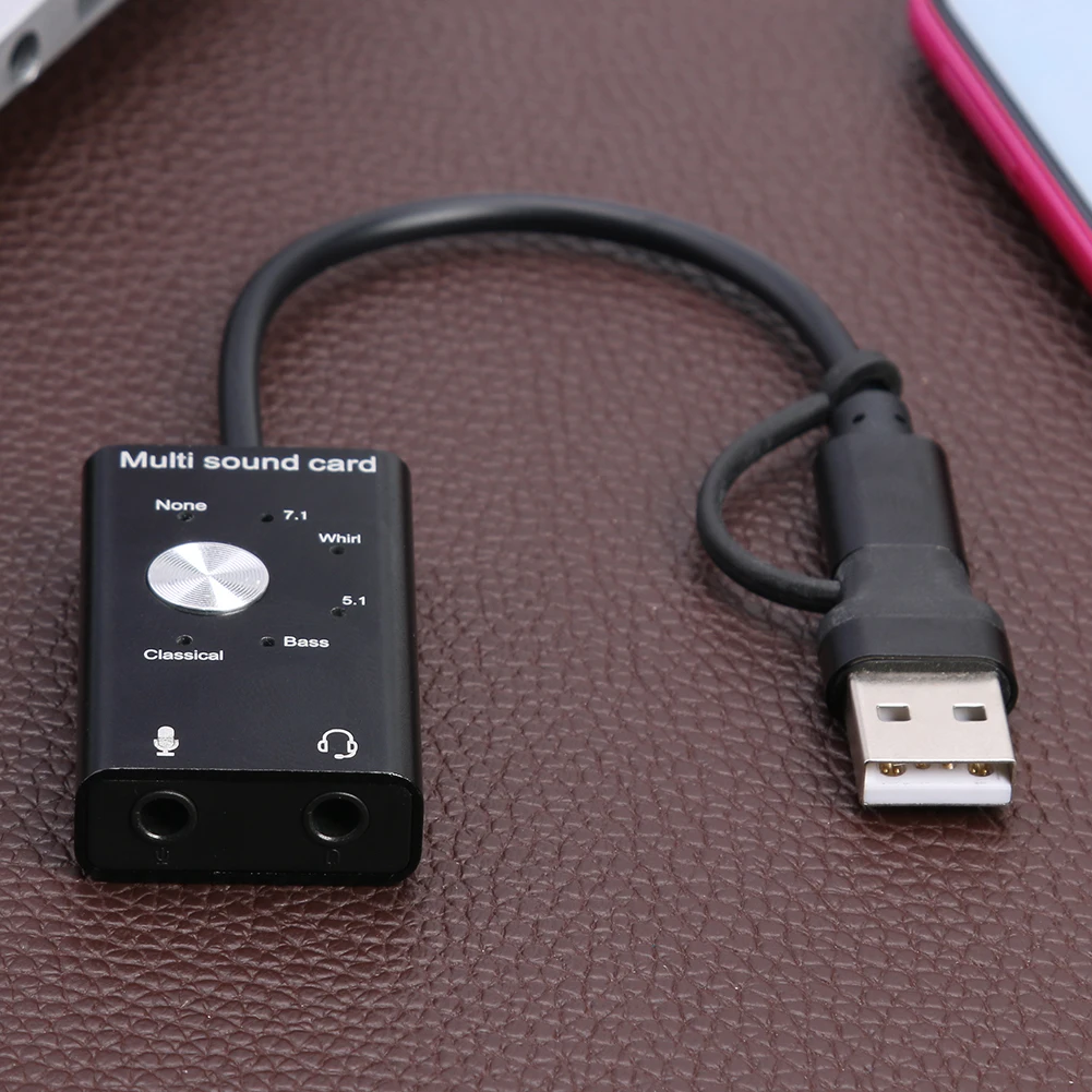 Внешняя звуковая карта USB 3. 0 Type C разъем 2 мм микрофон для наушников аудио
