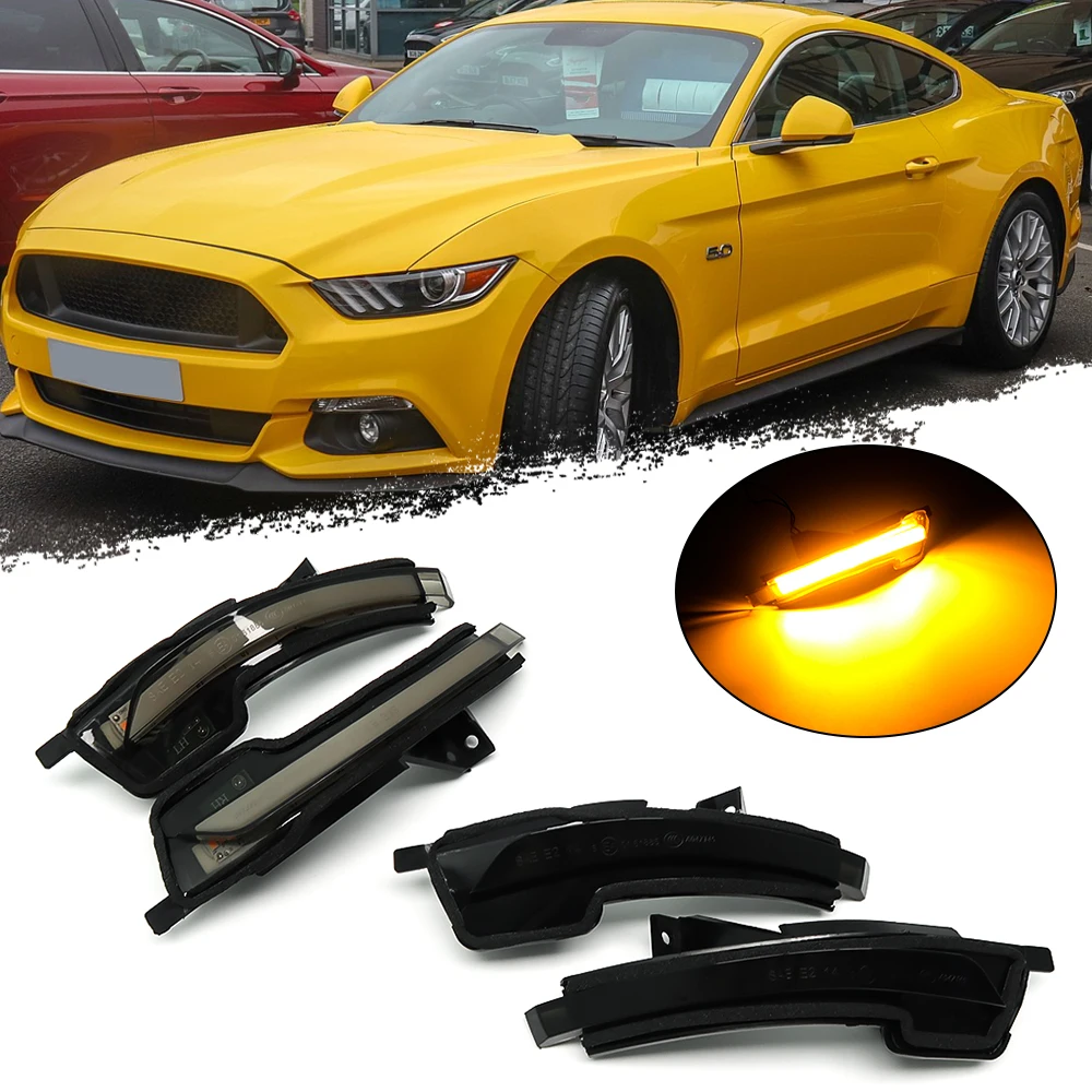 

For Ford Mustang S550 2015-2020 LHD Car LED Dynamic Turn Signal Light Blinker Indicator Sequential Side Mirror Lamp Lights Trim