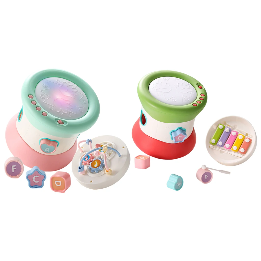 

Детская музыкальная игрушка 3 в 1, ручной барабан светильник кой и звуком, креативные инструменты для раннего развития, музыкальные художест...