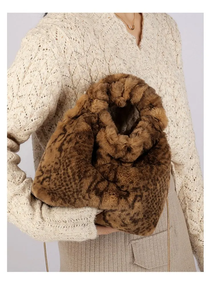 

Faux Bag Animal Print Women Ladies Winter Warm Crossbody Bags Mini Capacity Shoulder Clutch Female Suded Designer Handbags