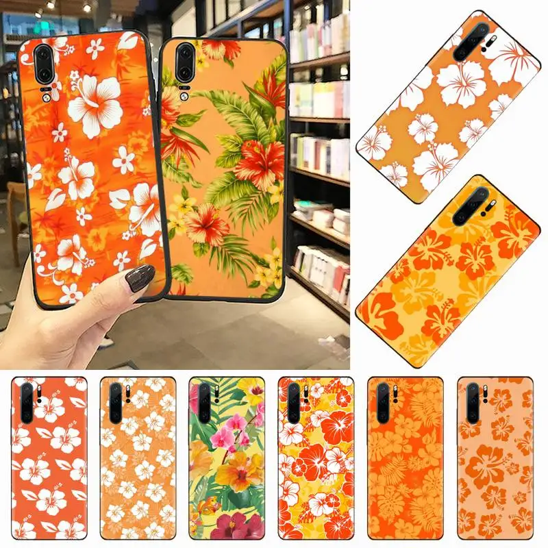 

Hibiscus Flower Tropical Phone Case For Huawei honor Mate 10 20 30 40 i 9 8 pro x Lite P smart 2019 Y5 2018 nova 5t