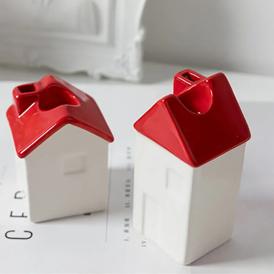 Nordic Творческий подсвечник красный дом простой домашний Гостиная стол Керамика