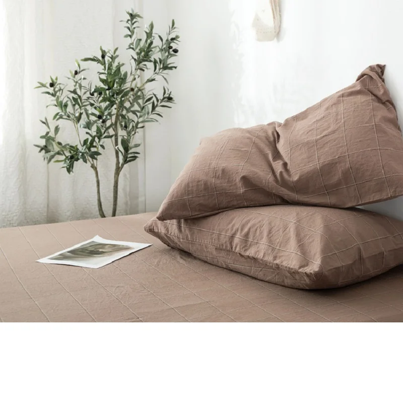 Набор синих хлопковых наволочек в клетку наволочки для кровати полоску