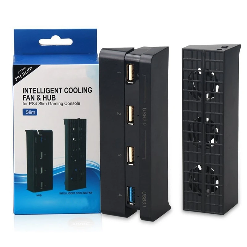 Для Ps4 Slim Super Accessories Kit охлаждающий вентилятор + для usb-хаб (Usb 3 1 Usb 2 0) Sony Playstation 4 |