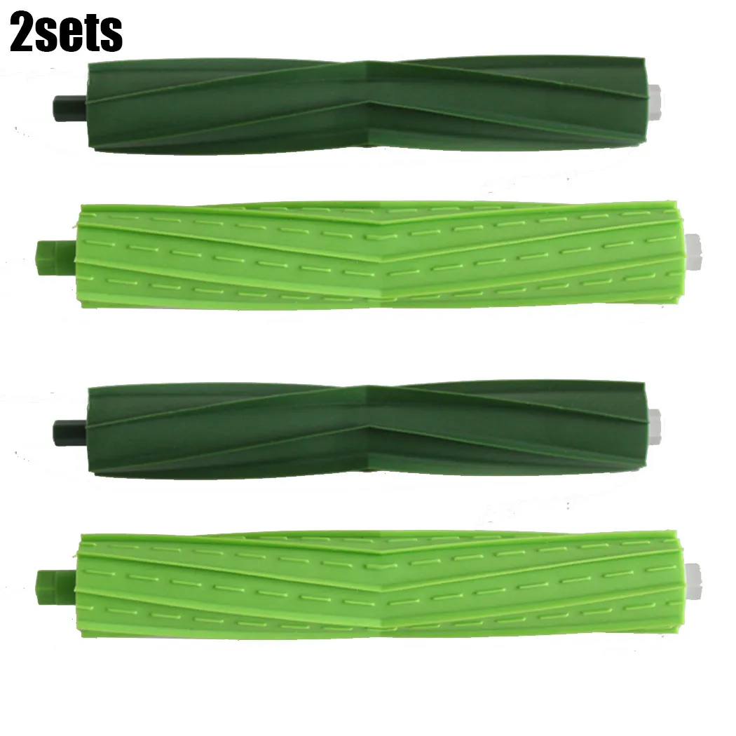 

4pcs Rubber Roller Brushes Front&rear Green For IRobot Roomba I7 I7 + I7 Plus E5 E6 E7 Rubber Brushes Spare Parts