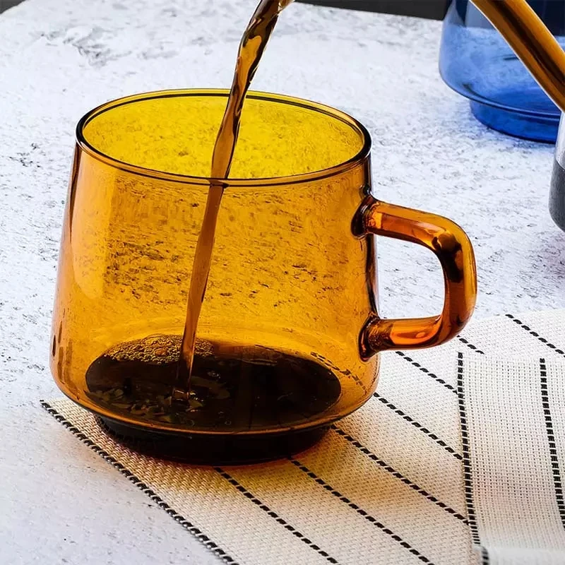 300 мл стеклянная чашка с двойными стенками кофейная кружка цветная термостойкая