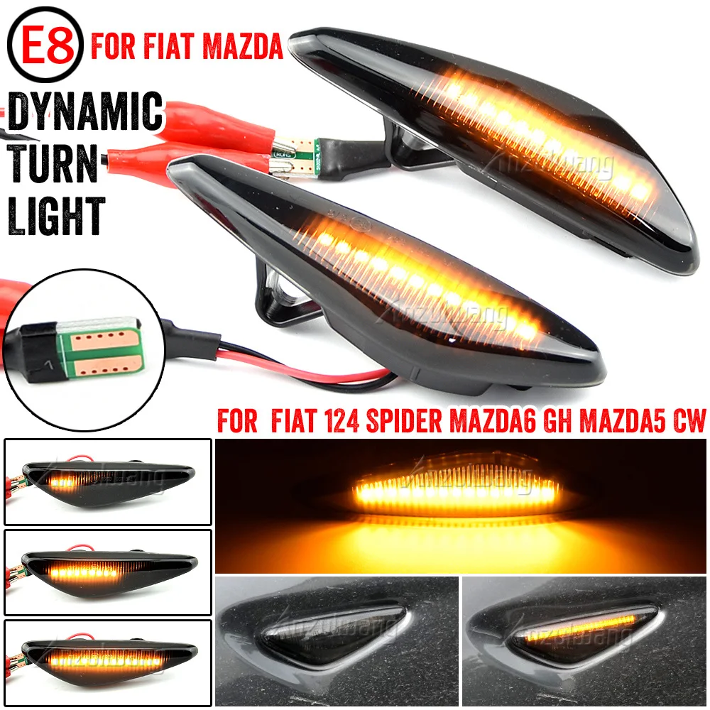 

2PCS Dynamic Led Side Marker Turn Signal Indicator Flasher Winker Repeater Light Lamp FIT For Fiat Abarth 124 Spider MAZDA5