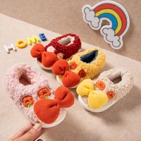 children house cotton shoes cartoon fruits bow knot cute floor shoes indoor slippers for boys girls winter warm anti slippery