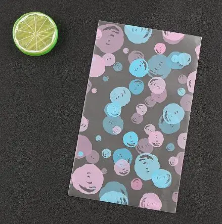 200 шт милые цветные точечные пластиковые пакеты для печенья целлофановые сумки