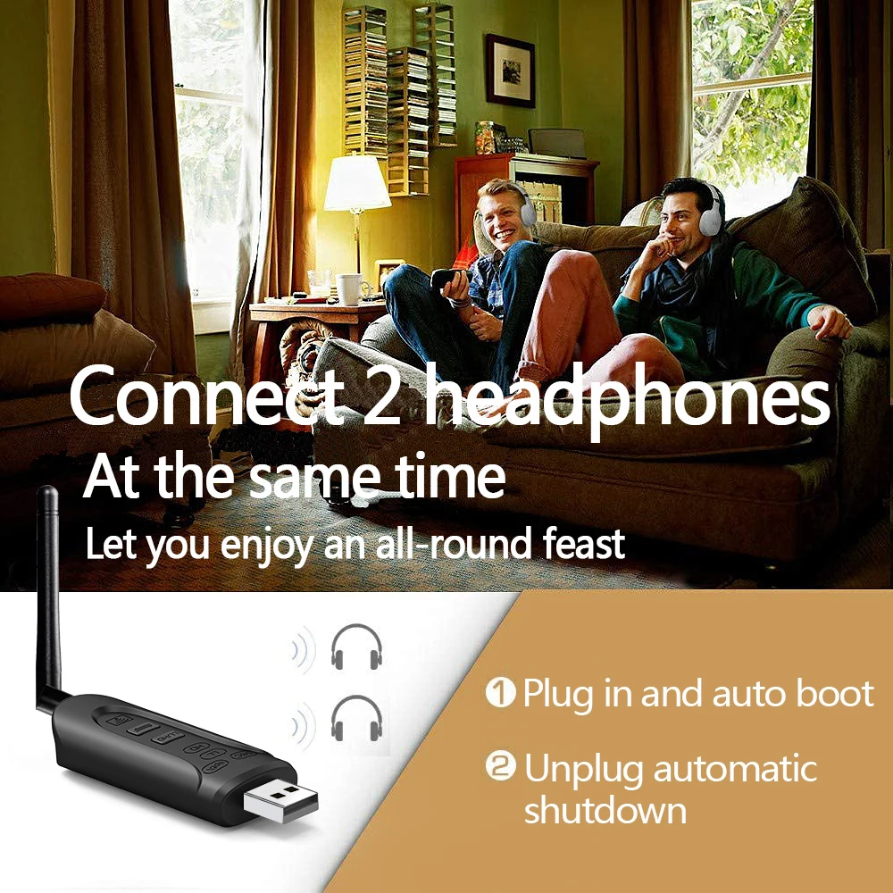 Аудио передатчик CSR8675 AptX HD с низкой задержкой Bluetooth 5 0 3 мм AUX USB-ключ беспроводной