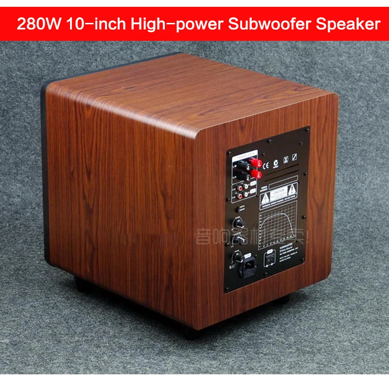 

Высокомощный домашний 10-дюймовый сабвуфер 280 Вт, активный сабвуфер для домашнего кинотеатра, Hi-Fi динамик для энтузиастов, долгий ход звука