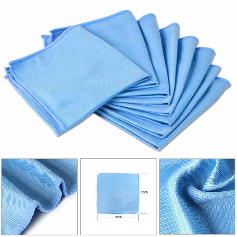 

1Pcs 30cmx30cm Car Microfiber Glass Cleaning Towel Stainless Steel Polishing Shine Cloth No Trace Window Windshield Cloth