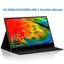 Eyoyo 13.3 Thin Portable Gaming Monitor HDR 4K 1080 IPS HDMI USB C Second Laptop PC LCD Screen Display for Phone Xbox Switch PS4