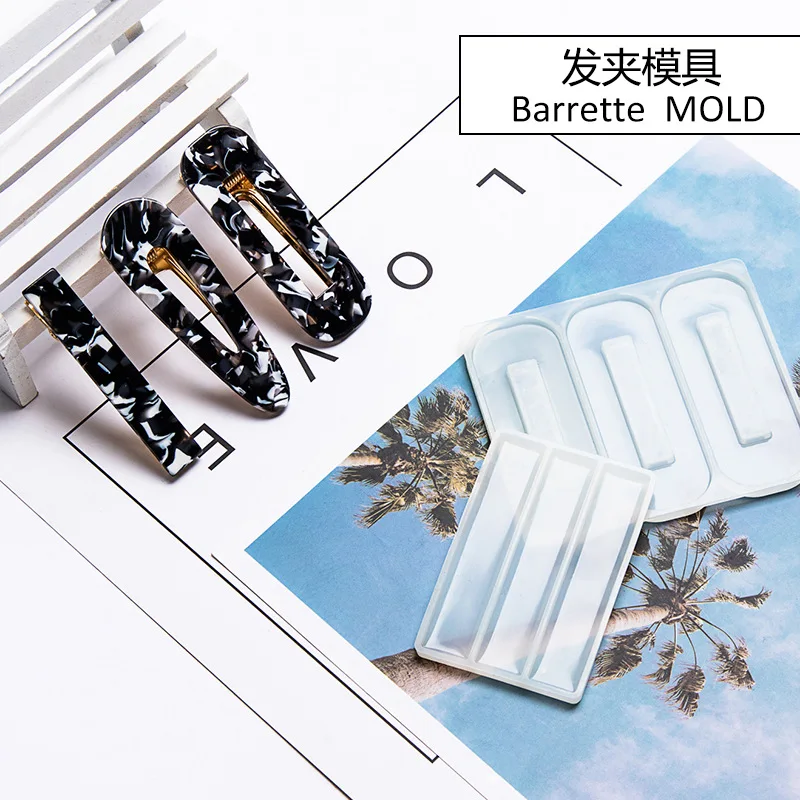 Rectangle Oval Hairpin Jewerly Mold Silicone Molds for Hair Clips Fashionable UV Resin DIY Tools | Украшения и аксессуары