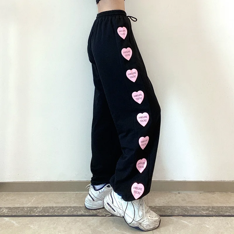 

Women's side love-print drawstring slacks