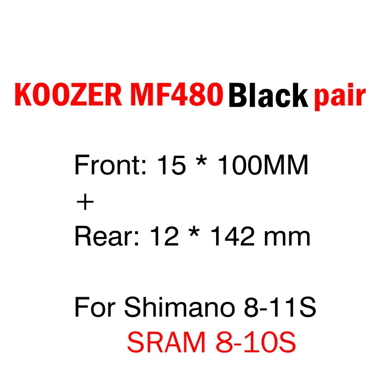 KOOZER MF480 передняя, Задняя Ступица набор 2/4 подшипники 24T трещотка 32 отверстия быстросъемные через ось горный велосипед ступицы для 8 9 10 11S - Цвет: Black15x100 12x142mm