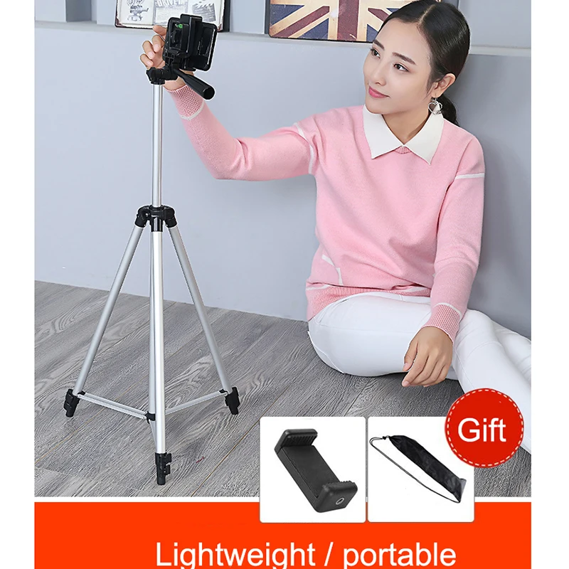 

Phone Tripod 59-inch Lightweight Tripod Stand with Bluetooth Remote/Phone Holder, Tripod for Mobilephone Smartphone Gopro Camera