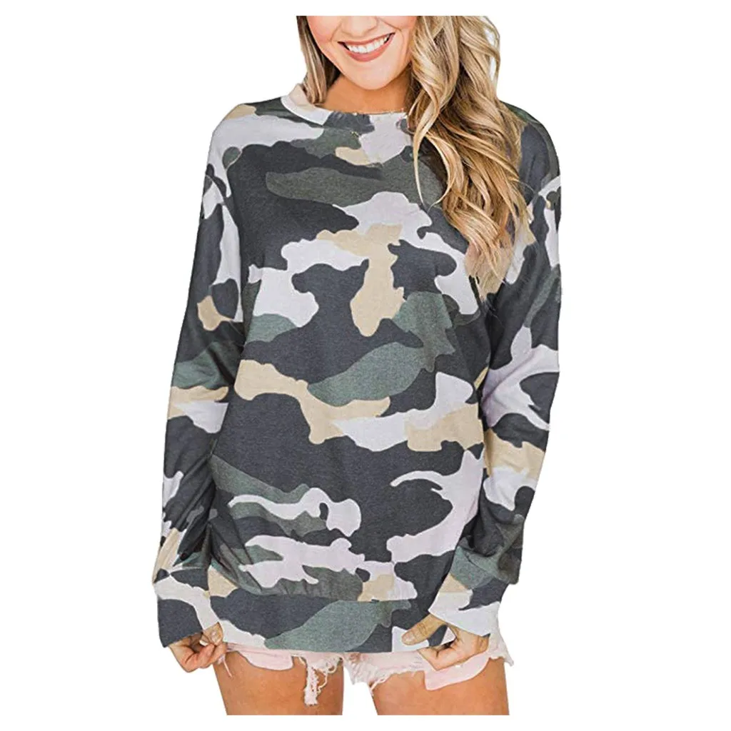 Женские толстовки с капюшоном дышащие эластичные камуфляжные длинным рукавом