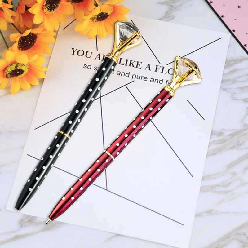 

2021 Diamond Pen Business Office Advertising Ballpoint Pen Creative Diamond Pen Rotating Ballpoint Pen Metal Pen School Office