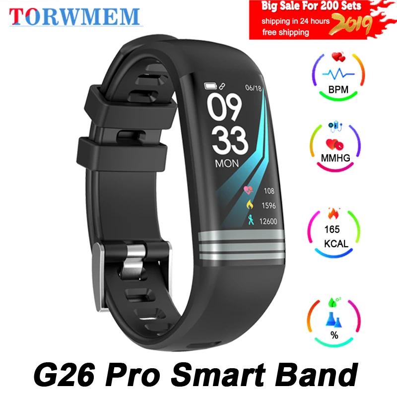 G26 Pro цветной экран Смарт Браслет фитнес часы трекер активности