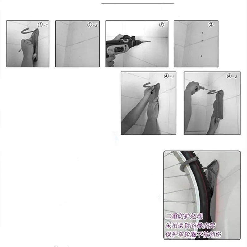 

Bike Steel Wall Stand Holder Bicycle Hanger Hook Rack 30kg Capacity Bike Wall Mount Rack Stands Wall Parking Racks Accessories