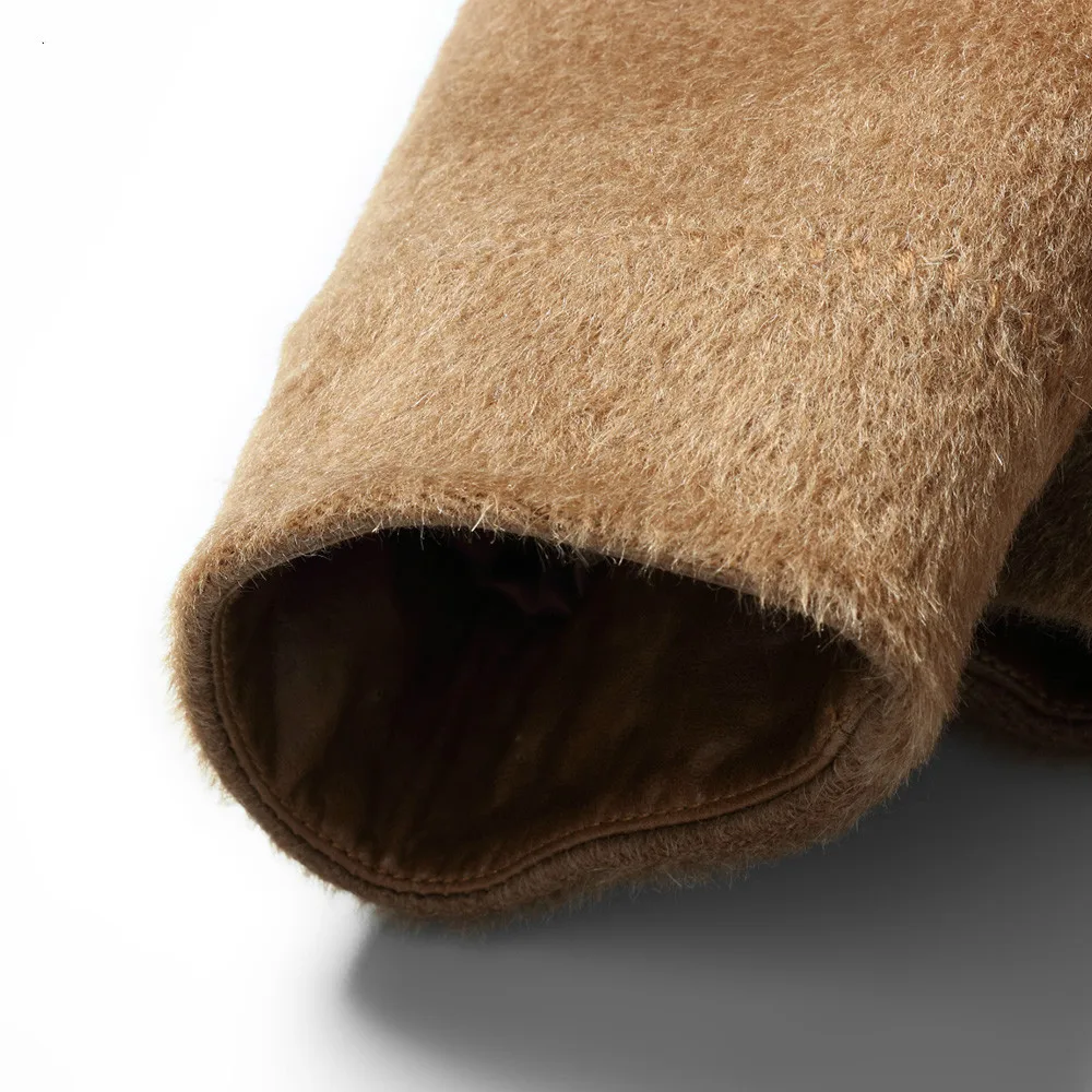 

Men Wool Coat Vicugna Jacket Short Korean Overcoat Mink Fur Collar Mens Coats and Jackets Erkek Kaban F-XK-8929 KJ2429