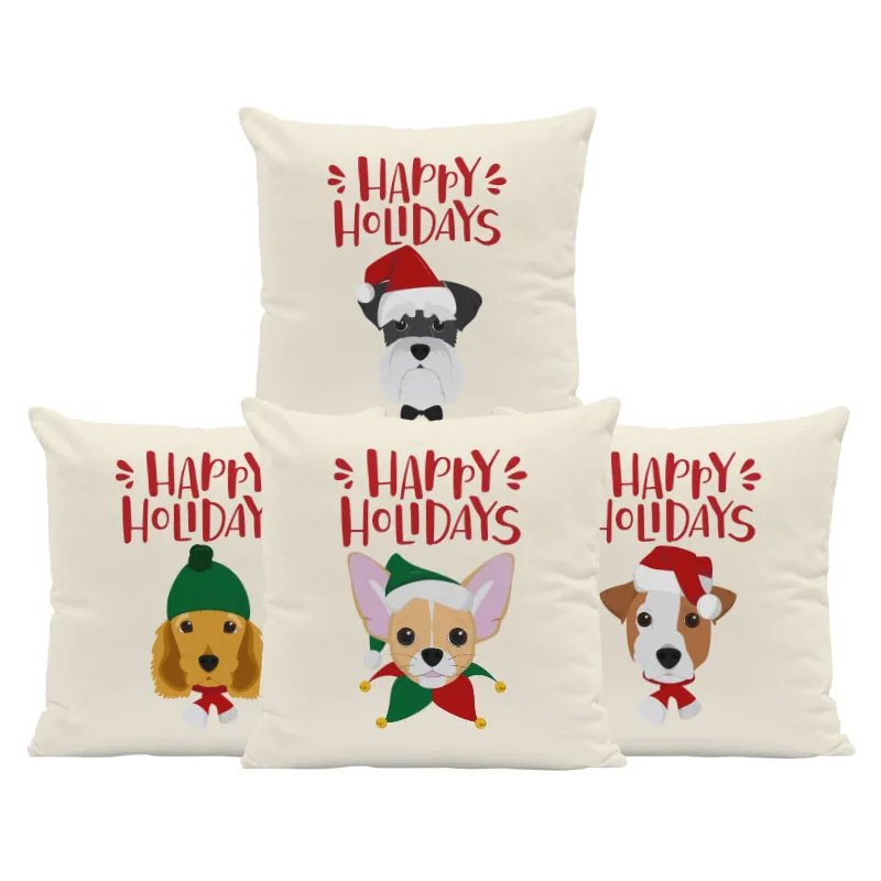 Симпатичная Рождественская собака подушка Чихуахуа Доберман немецкий дог