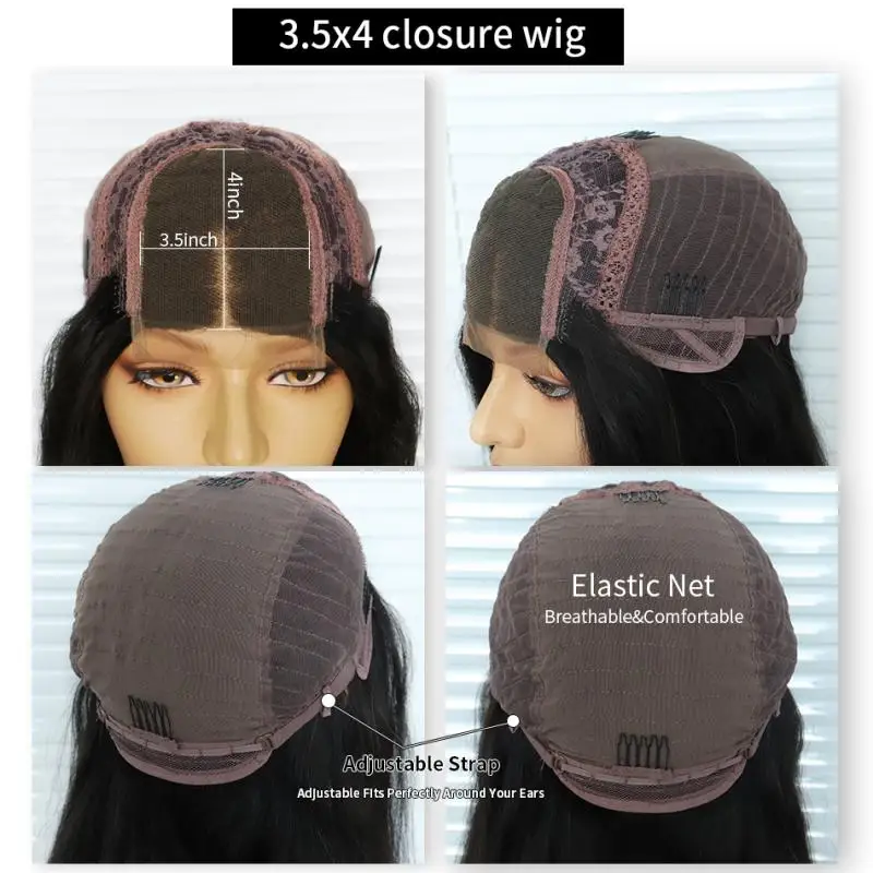 Кудрявые человеческие волосы парики глубокая волна Кружева Закрытие