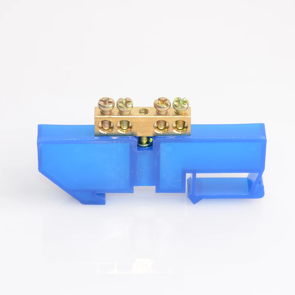 1 шт. синий винт латунь Din Rail земле и нейтральный клеммной колодки 4 Способ