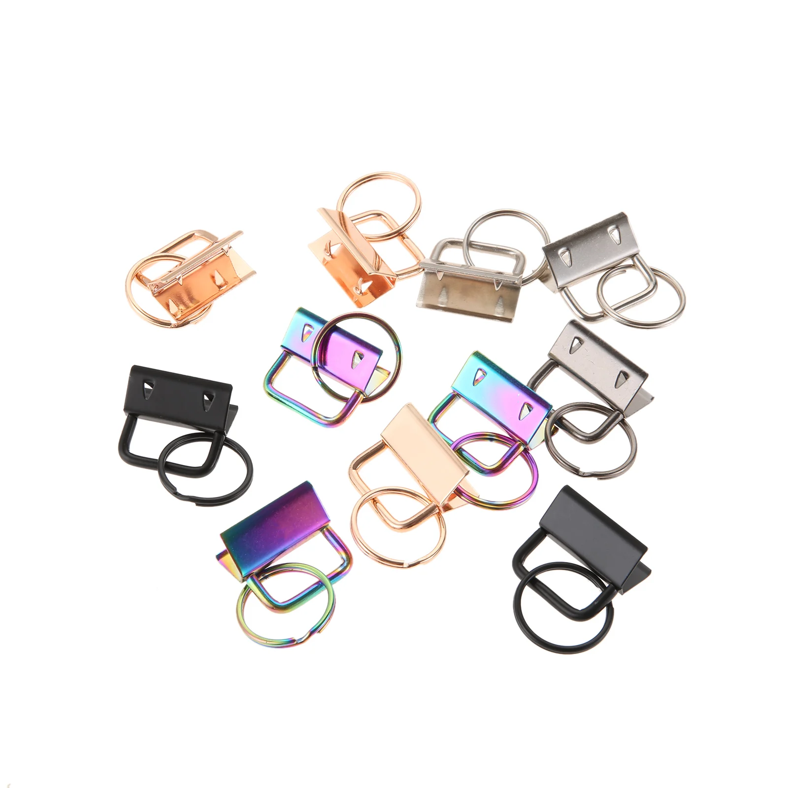 

10PCS 26mm Keychain Split Ring Wristlets Cotton Tail Clip with Key Ring Key Fob Hardware for Lanyard Luggage Strap Accessories