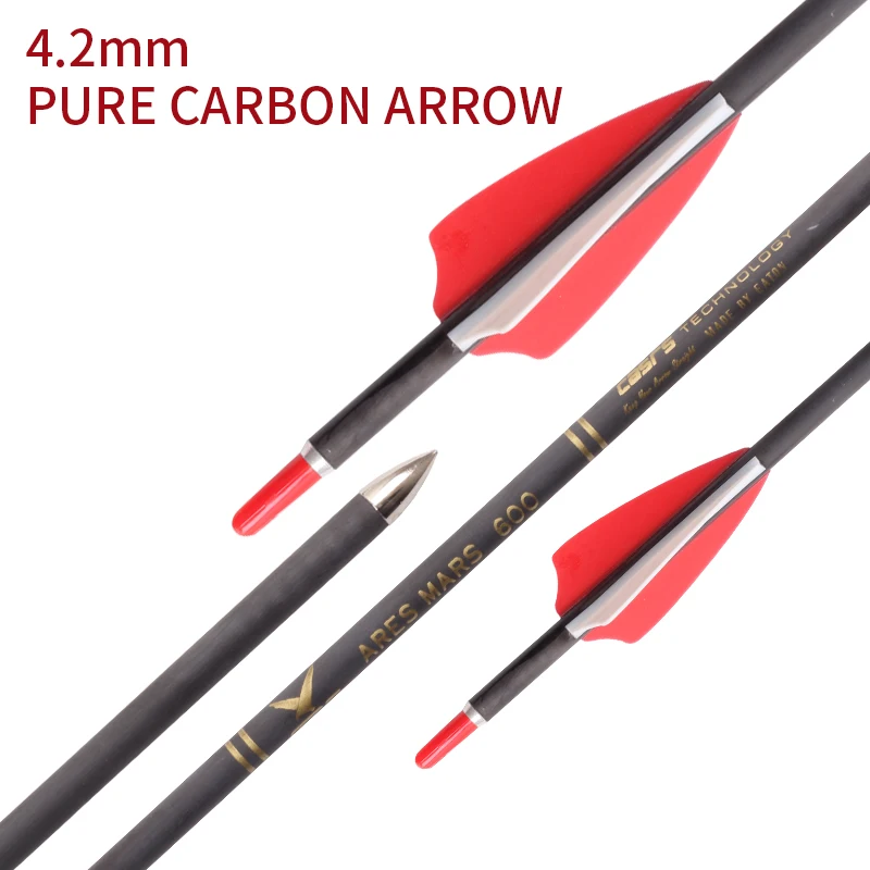 

Hottest Pure Carbon Arrow Spine 4.2mm Pure Carbon Arrows Straight Pull Recurve Competitive Archery Hunting Shooting