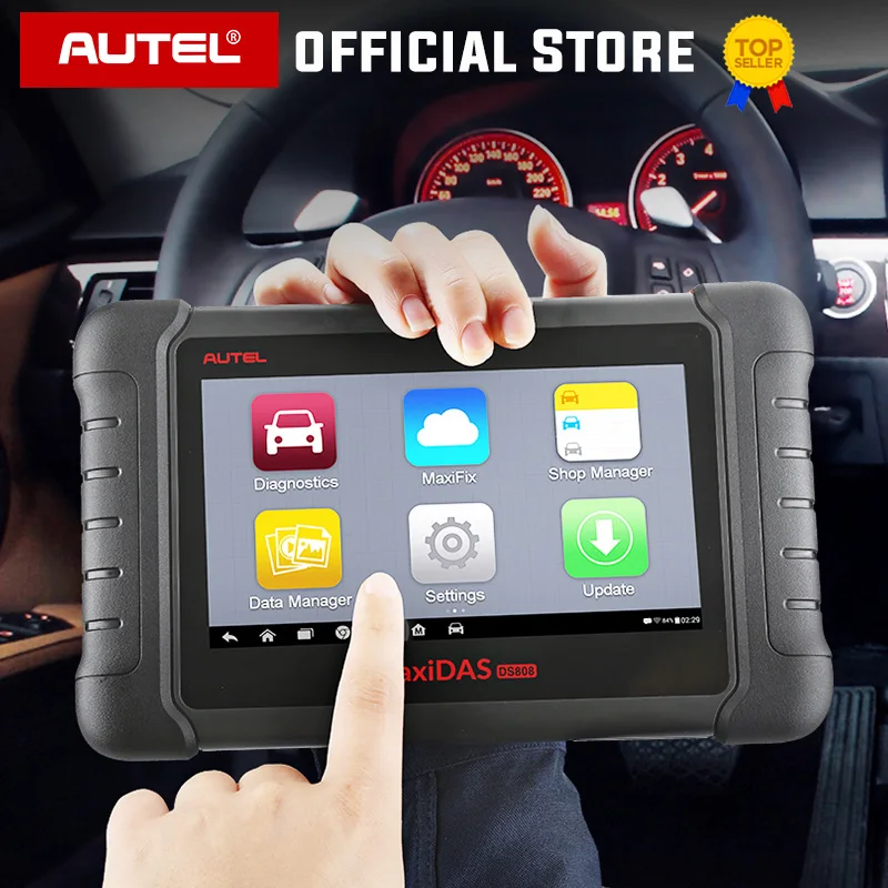 Autel MAXIDAS DS808 диагностический инструмент OBDII OBD 2 Авто диагностический сканер инструмент TPMS программируемый ключ программист Maxisys MS906