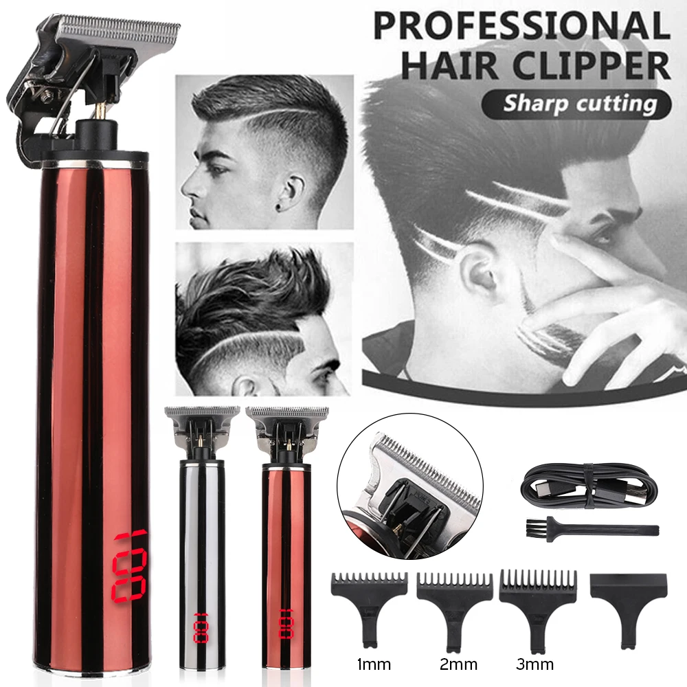 

New LCD Electric Hair Trimmer USB Rechargeable T9 Hair Clipper Haircut Cordless Shaver Beard Trimmer Barber Hair Cutting Machine