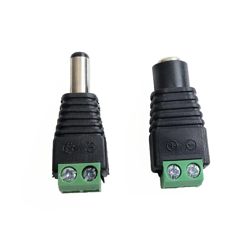

20/50/100pcs DC 5.5*2.1MM Male Plug Female Plug Solderless Converter Connectors Jack Socket Female Mount Plug Adapter copper