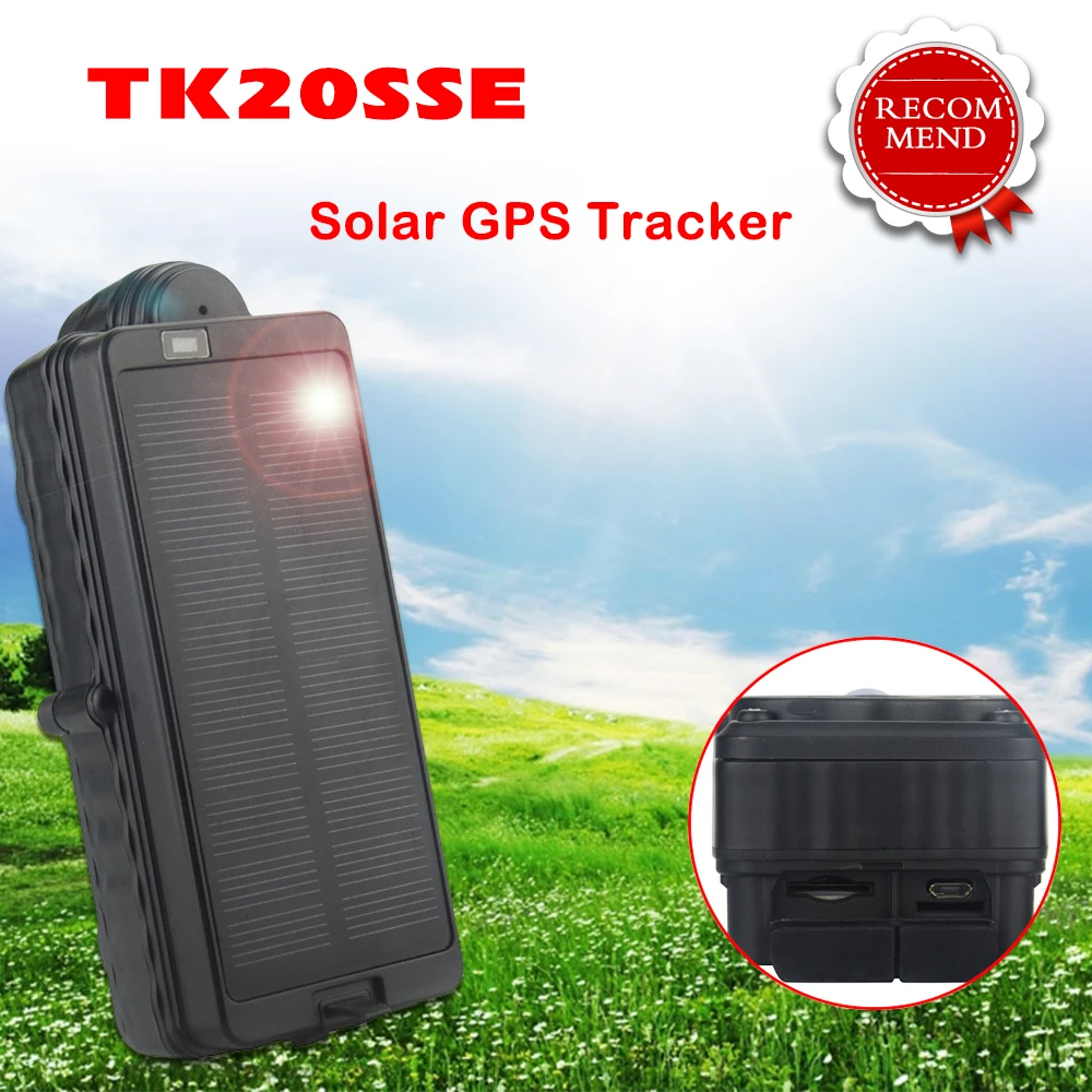Магнитный gps трекер солнечной энергии TK20SSE 20000mAh IPX7 водонепроницаемое устройство