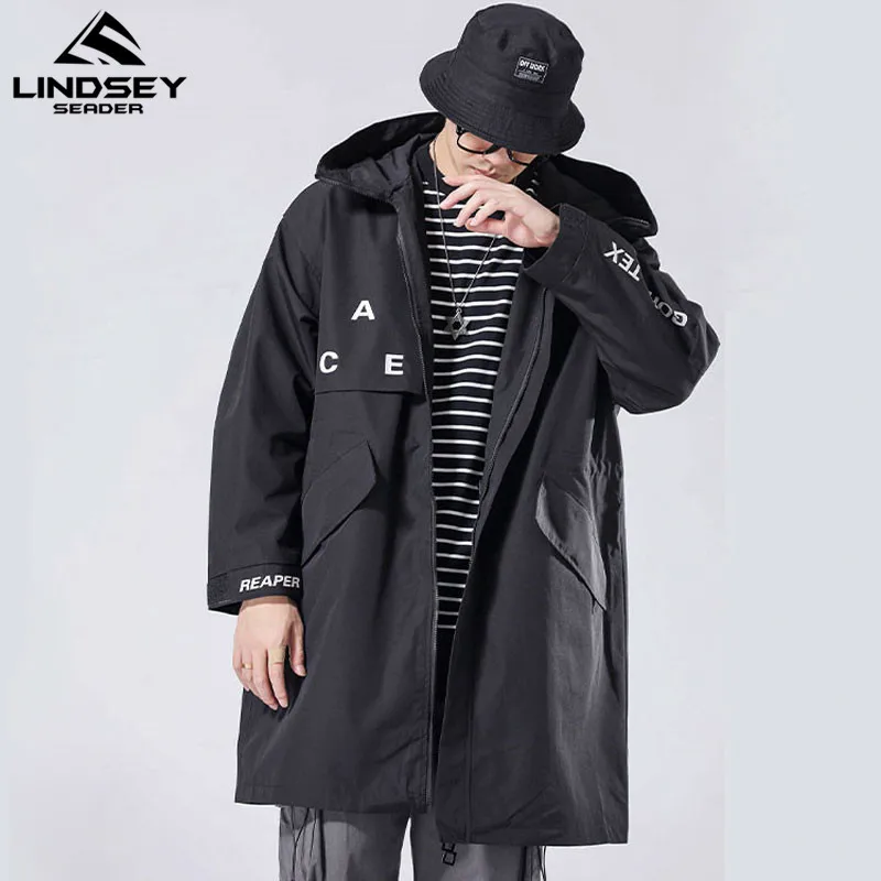 Мужской свободный тренчкот LINDSEY SEADER повседневная шикарная длинная куртка