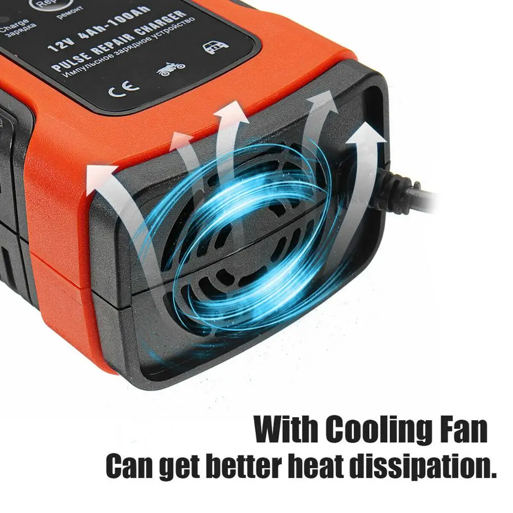 Зарядное устройство для аккумулятора автомобиля 12 В 6 А ЖК дисплей