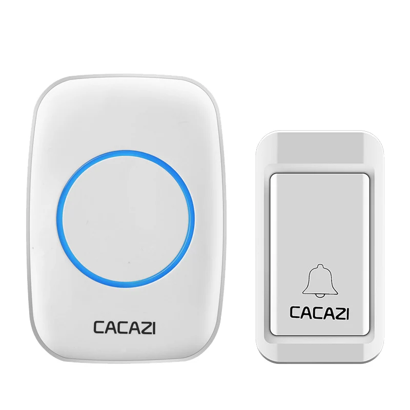 

CACAZI Self-Powered Wireless Home Doorbell, Waterproof Door Chime Kit With 1 Plug-In Receivers And 1 Button, US Plug