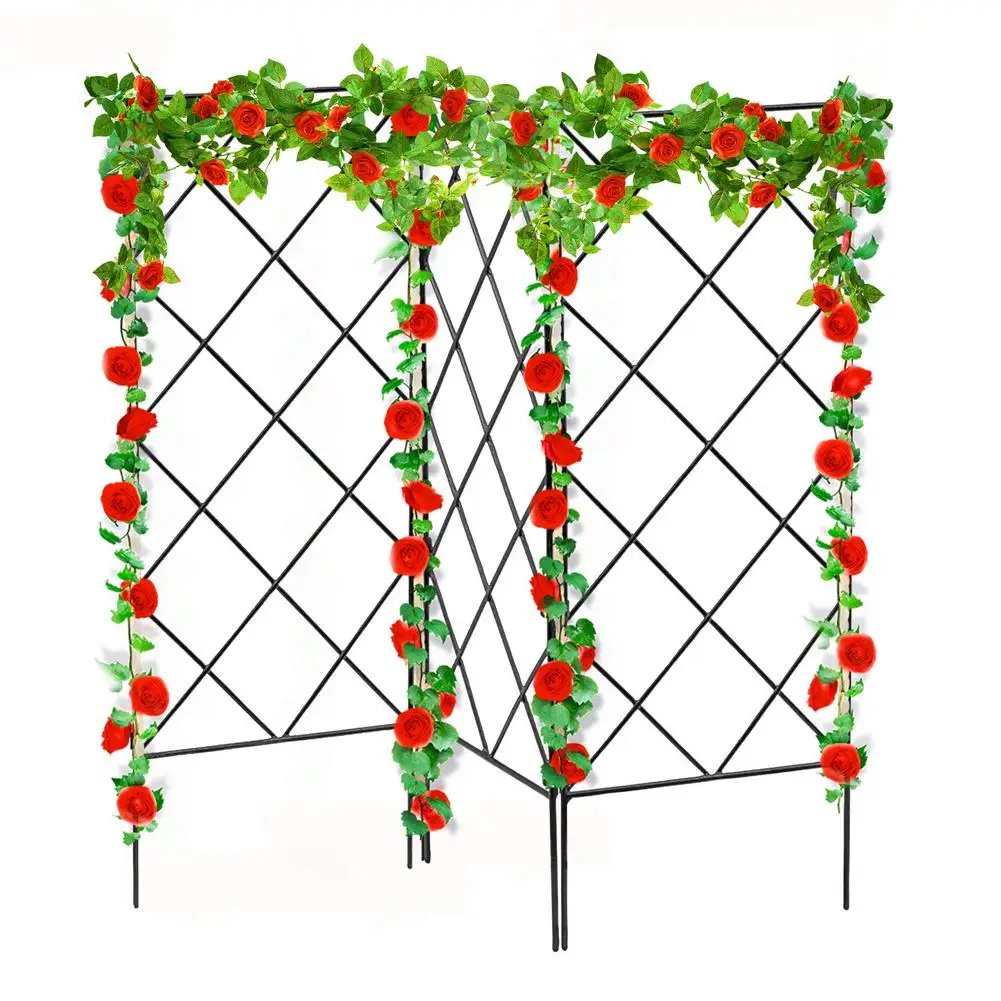 

3Pcs Durable Climbing Vine Rack Coated Steel Plant Support Frame Multifunctional Gardening Flower Vegetables Frame