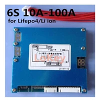 6s bms 10a 20a 30a 40a 50a 60a 80a 100a lifepo4 lithium battery protection board with balance function common and separate port