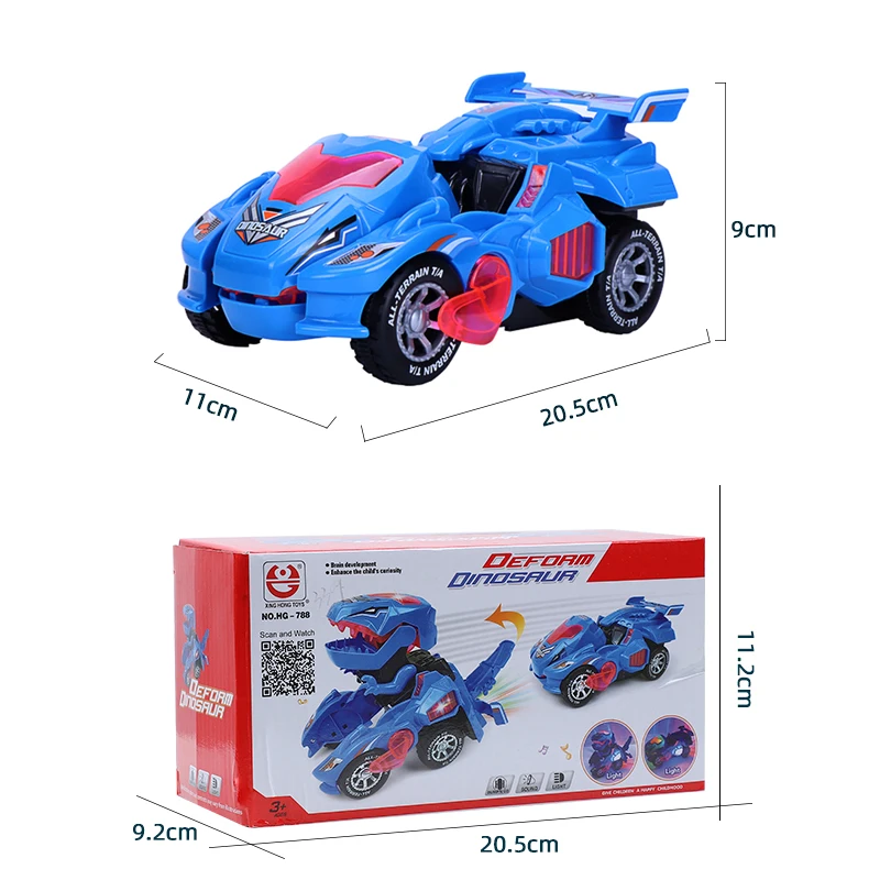 Электрический динозавр Волшебный автомобиль игрушки Трансформеры Led звук авто