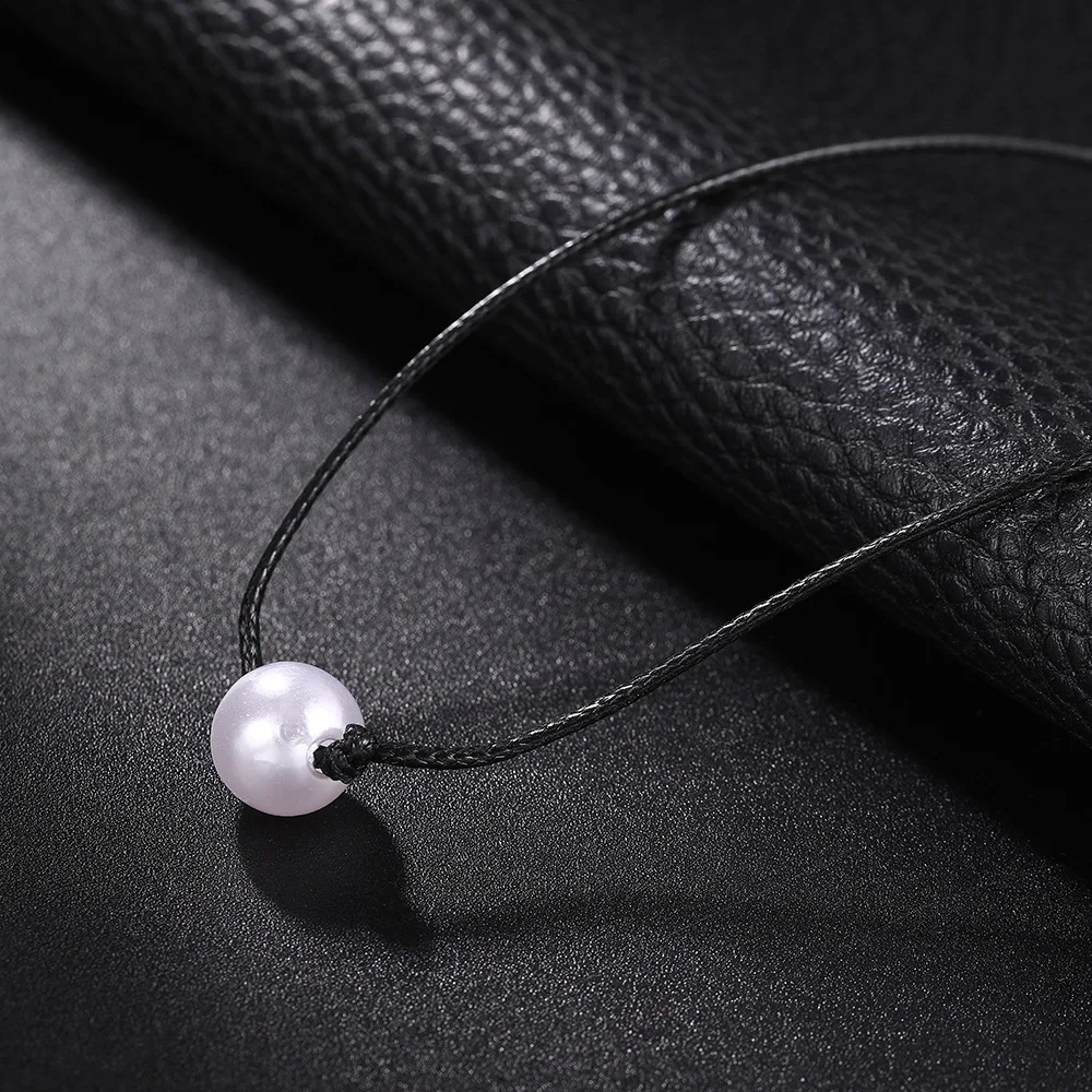 2019 Новая мода жемчужина кожаные веревки цепь ожерелья с подвесками на расстоянии