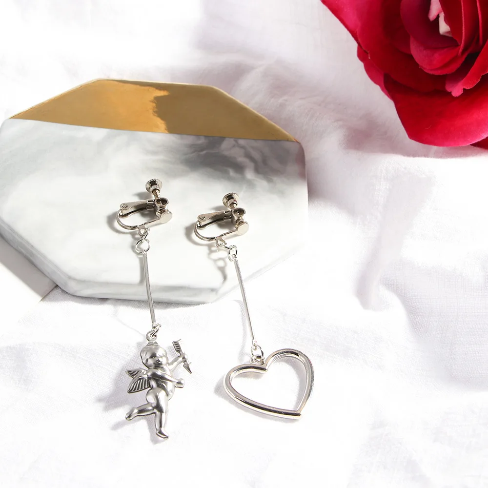 Женские асимметричные серьги подвески Сердце Ангела 1 пара|Серьги-подвески| |