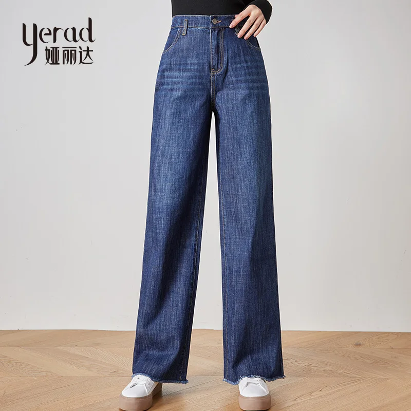 YERAD винтажные свободные джинсы с широкими штанинами высокой талией осень 2019